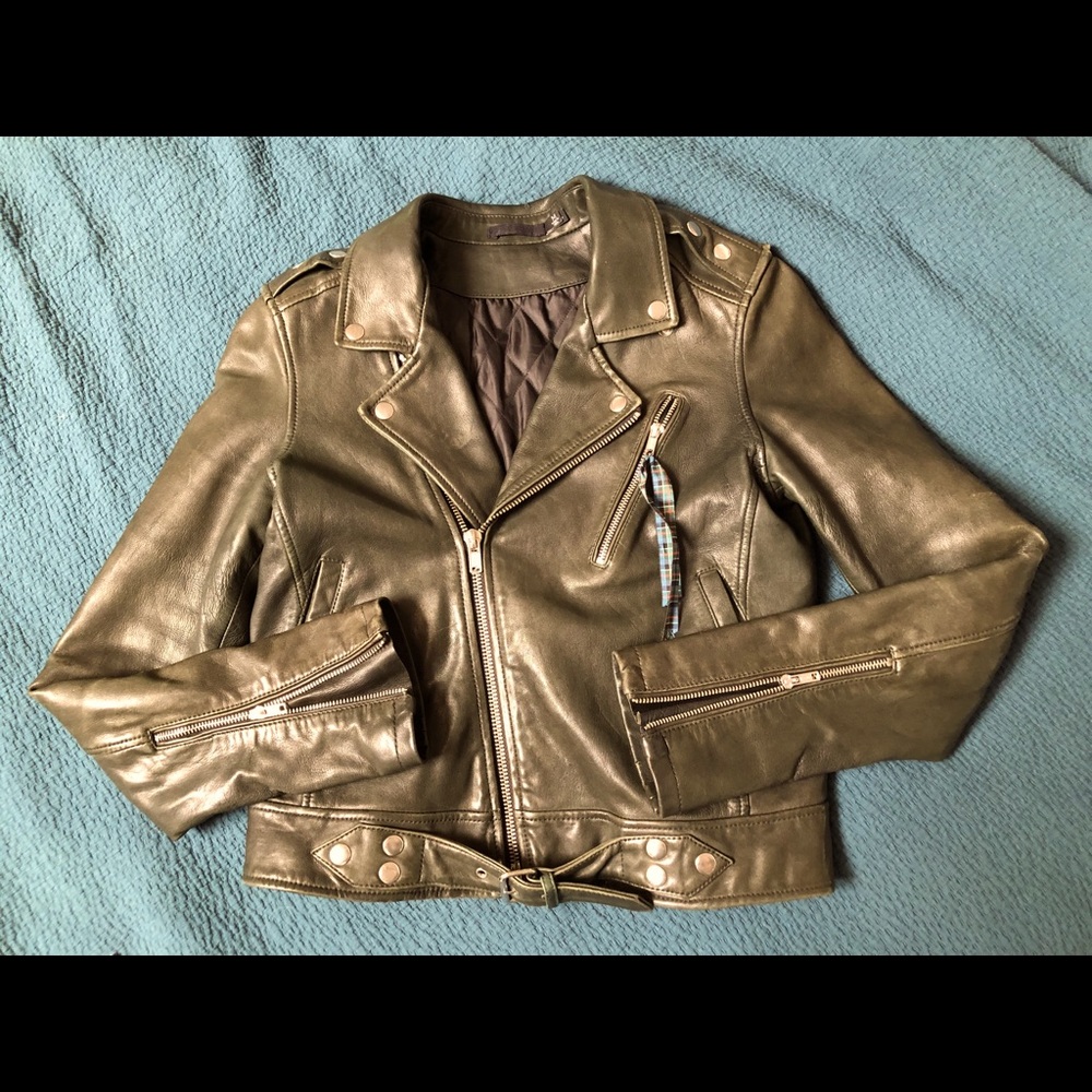 BLK DNM Metallic Leather Jacket
